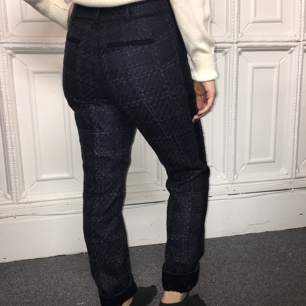 Tory Burch Sz 4 Navy Tweed Dress Pants
